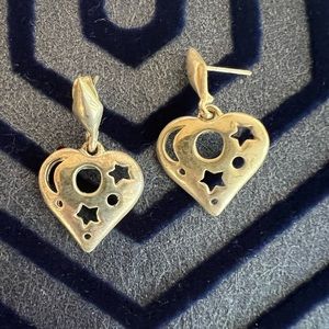 Cute heart shaped silver earrings